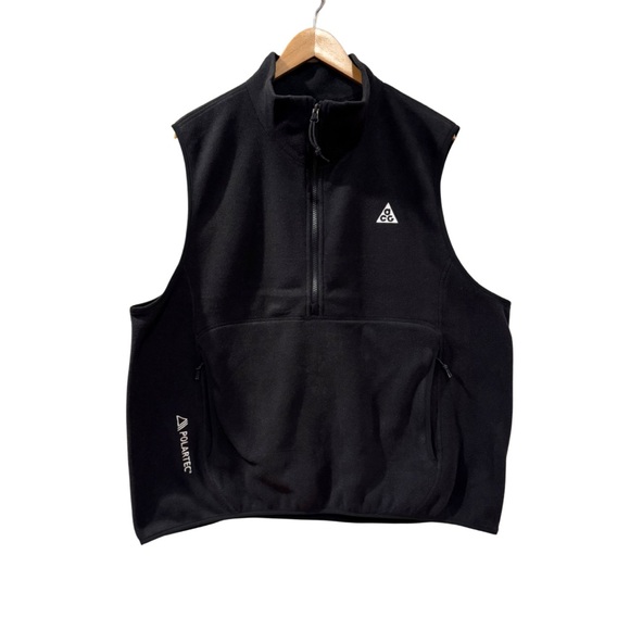 Nike ACG Men’s Black Wolf Tree Vest Fleece Cabin Core Hiking Size Large NWT - Picture 1 of 11